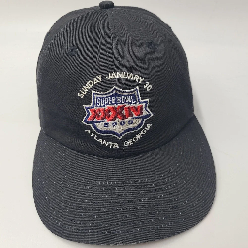 Vintage Super Bowl Hat Strapback Logo‎ Athletic Black NFL XXXIV Atlanta 2000 Men